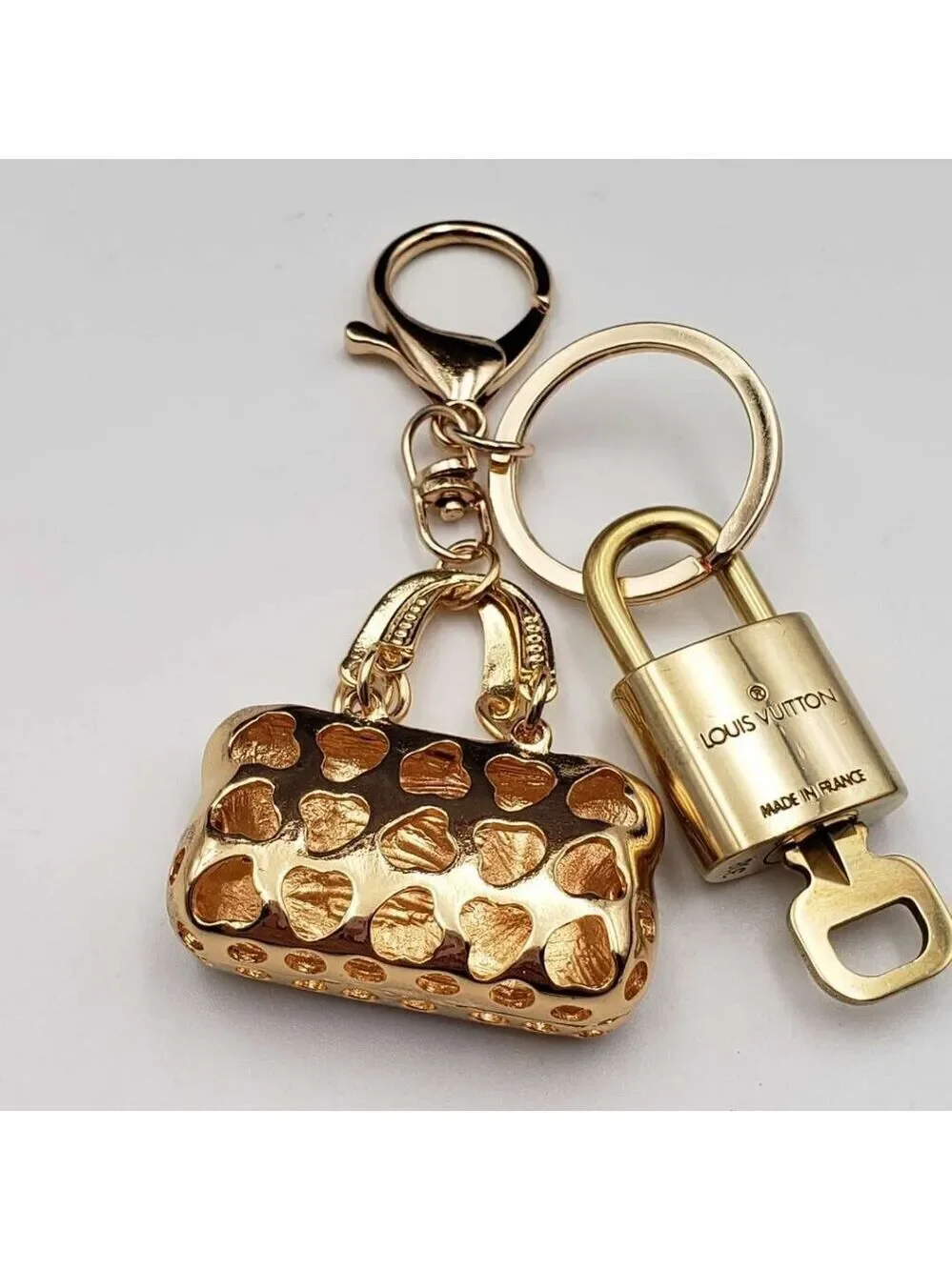 Louis Vuitton Gold Lock 🔒 Authentic LV Key + Unbranded Bag Charm